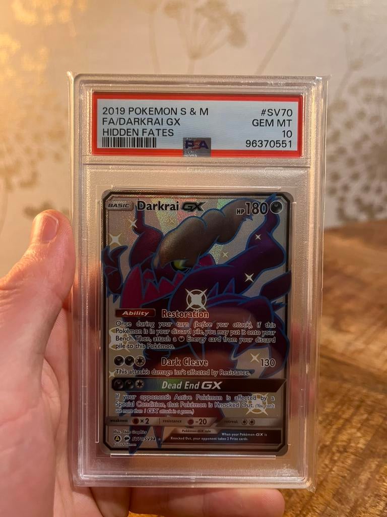 Pokemon TCG - Darkrai GX #SV70 PSA 10 (Hidden Fates), Ophalen of Verzenden, Nieuw, Losse kaart, Foil