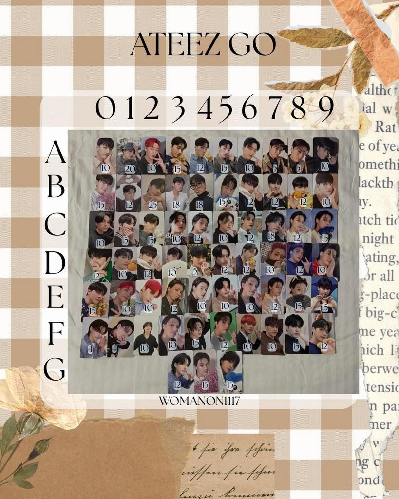 Ateez photocard set, Verzenden, Zo goed als nieuw, Foto of Kaart
