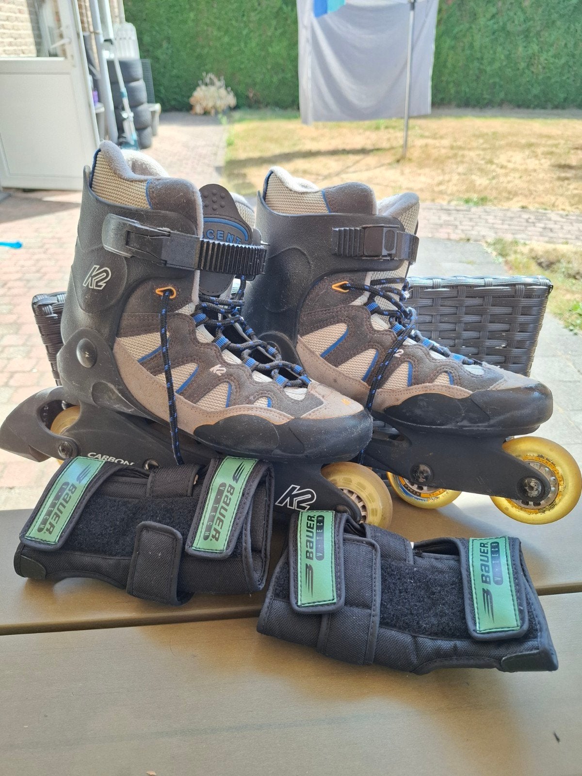K2 Inline Skates met Bauer Bescherming - Maat 39,5, Ophalen, K2, Gebruikt, Dames
