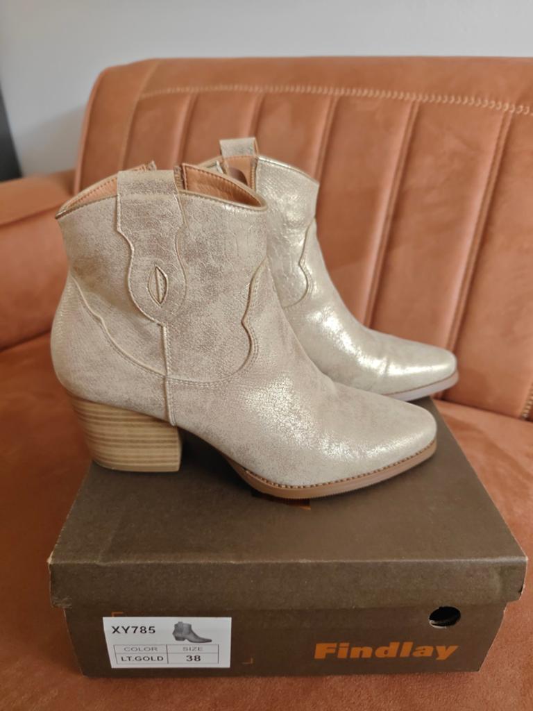 Findlay Gouden Enkellaarsjes Maat 38, Kleding | Dames, Schoenen, Overige kleuren, Findlay, Lage of Enkellaarzen, Ophalen of Verzenden
