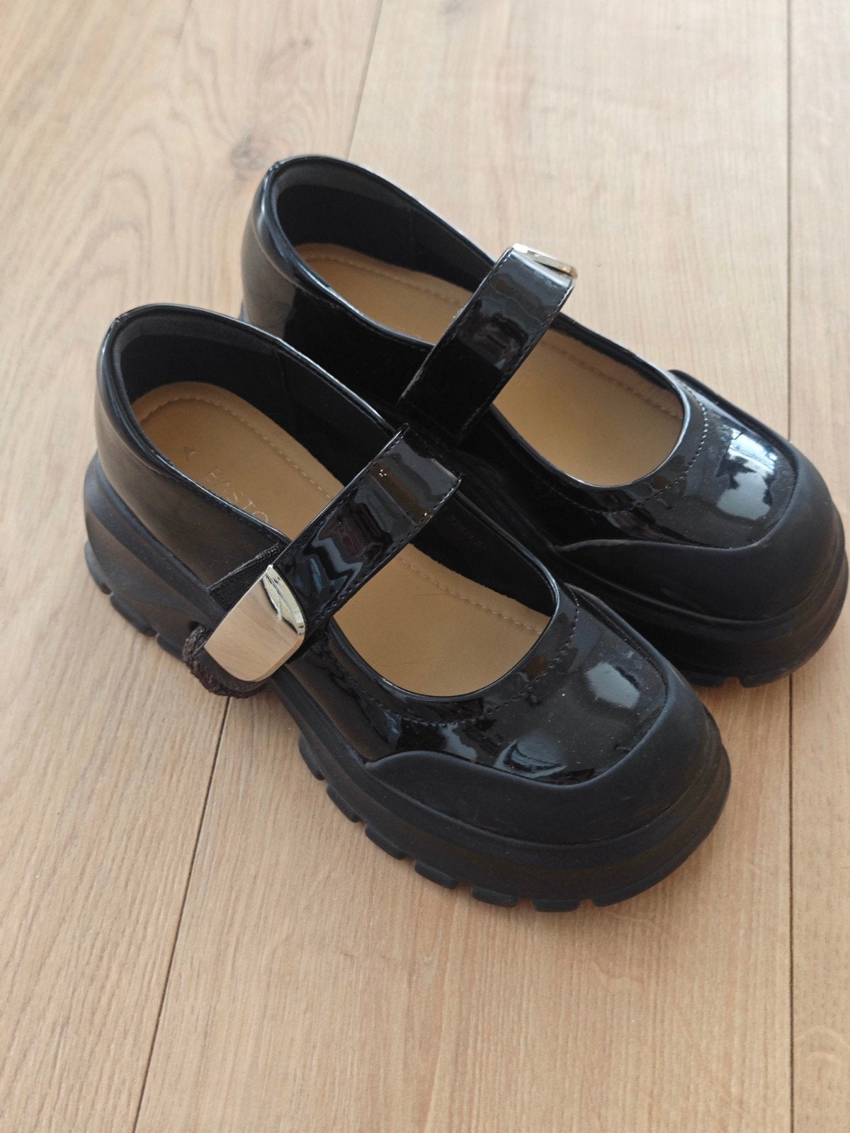 Zwarte Mary Jane schoenen met chunky plateauzool - Maat 35, Ophalen, Zo goed als nieuw, Zwart, Overige typen
