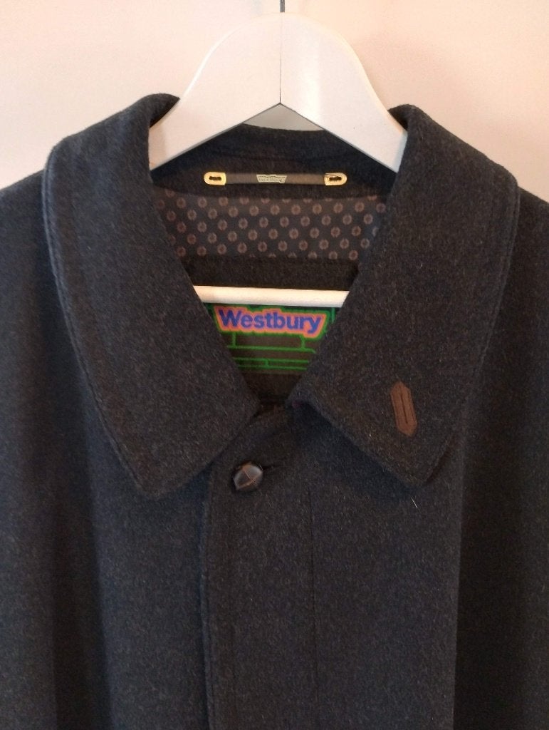 Elegant Vintage Westbury Wool Coat SIZE 54 Black/Dark Gray, Ophalen, Nieuw, Maat 52/54 (L), Zwart