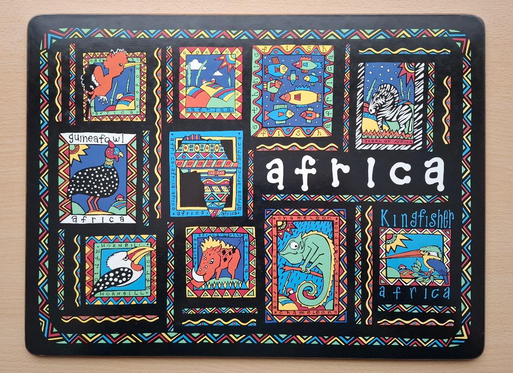 Houten placemat Africa-motief, Verzenden