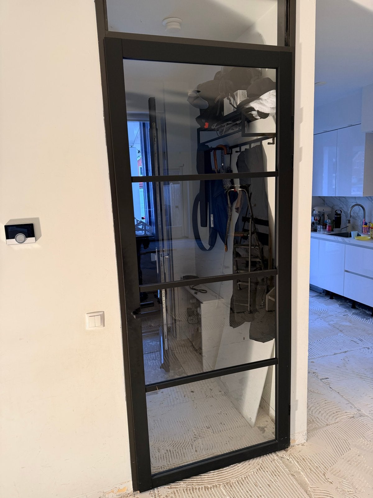 Houten binnendeur met glas - Zwart, Ophalen, 80 tot 100 cm, 215 cm of meer, Binnendeur