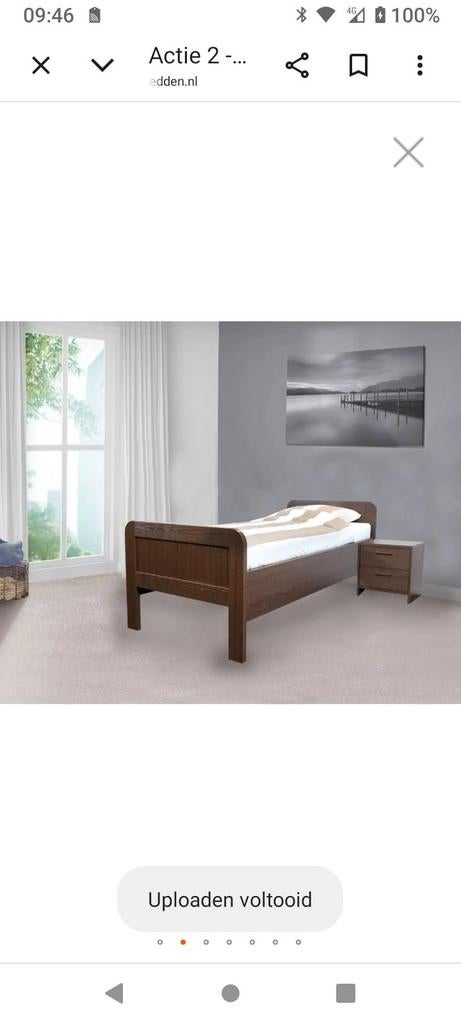 Aangeboden 2 eiken senioren bedden., Ophalen, 90 cm, Eenpersoons, Bruin