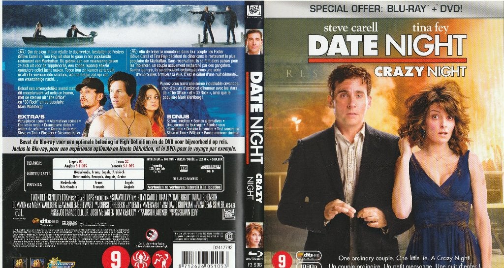 Date night crazy night blu ray ( ned. Ondert. ), Ophalen of Verzenden, Zo goed als nieuw, Overige genres