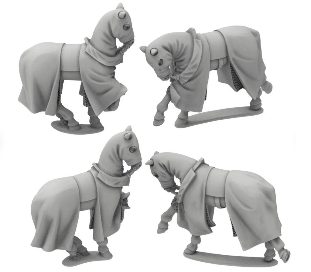8 miniatuurpaarden met dekkleden, Ophalen of Verzenden, Nieuw, Historisch, Figuurtje(s)