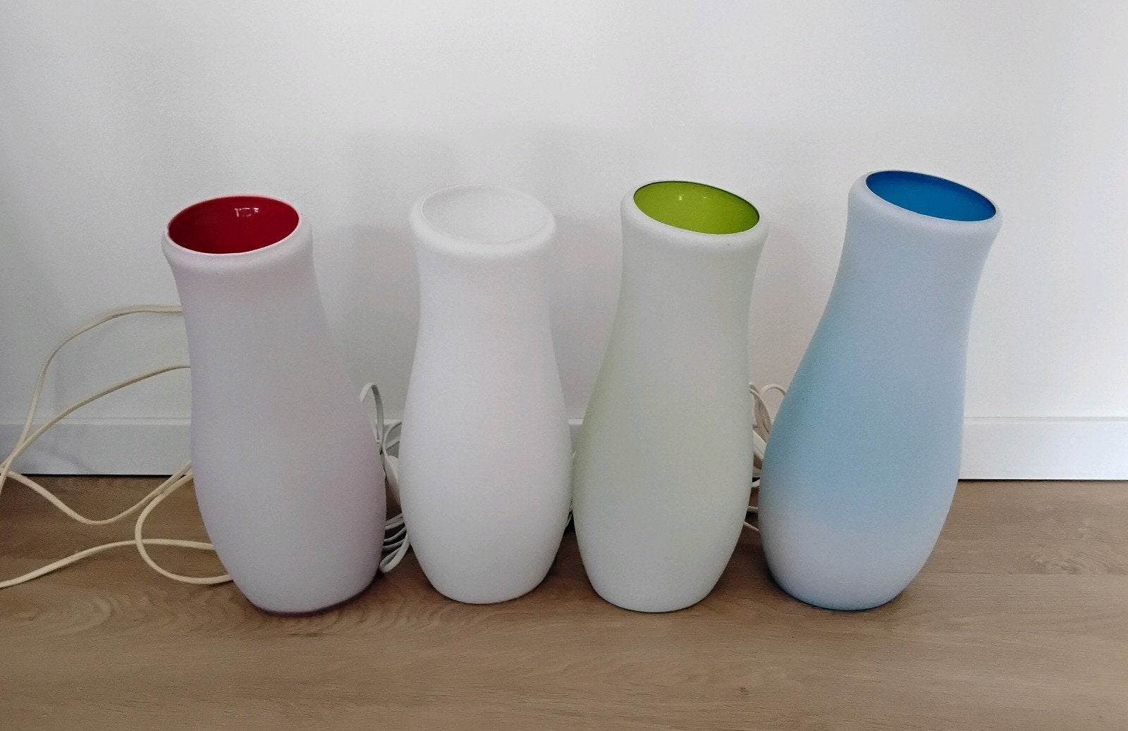 Vintage Mylonit tafellamp Ikea, 31cm, prijs per stuk, Gebruikt, Vintage, Ophalen of Verzenden, Glas