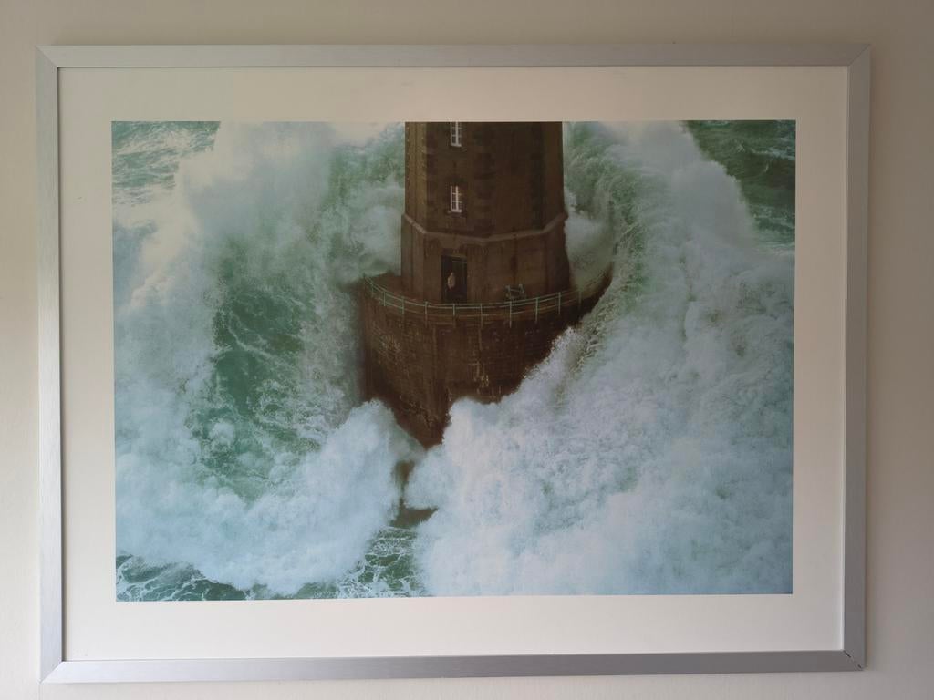 poster vuurtoren in woeste zee, Ophalen, Zo goed als nieuw