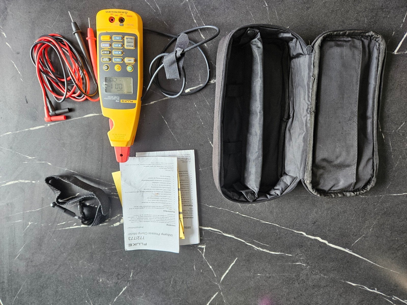 Fluke 772 Milliamp Process Clamp Meter met accessoires, Ophalen of Verzenden, Zo goed als nieuw, Elektriciteit