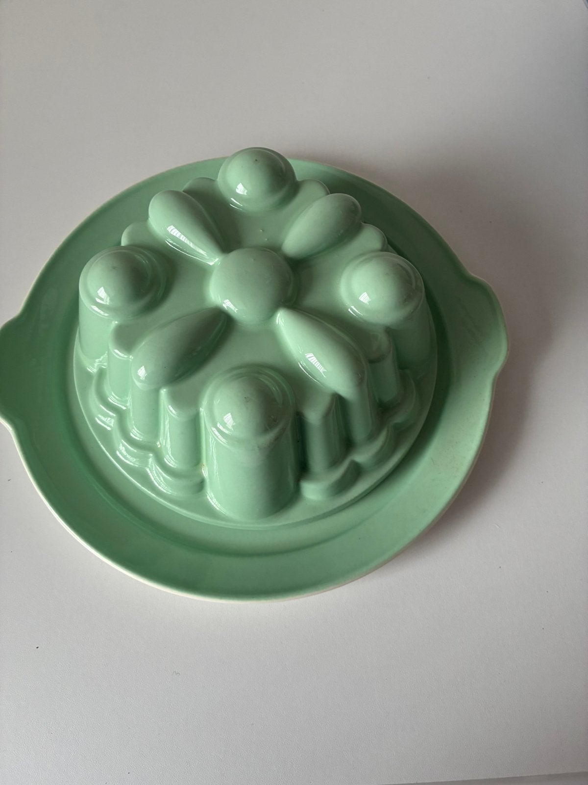 Vintage puddingvorm met bord, Ophalen