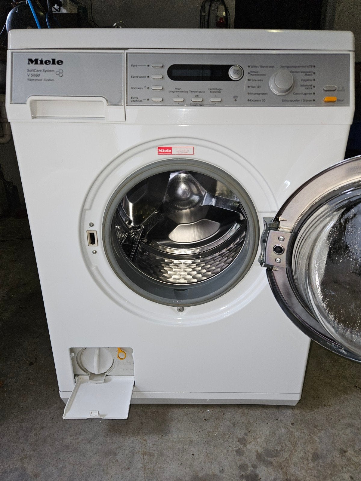 Miele SoftCare System V 5869 Wasmachine 7kg 1600 toeren, Ophalen, 1200 tot 1600 toeren, Gebruikt, 8 tot 10 kg