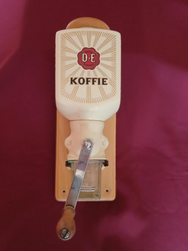 Originele DE koffiemolen .. met heel glasbakje, Antiek en Kunst, Ophalen of Verzenden