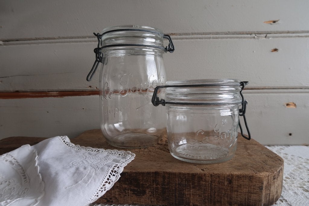 Set van 2 Vintage Le Parfait Super Franse Weckpotten, Ophalen of Verzenden