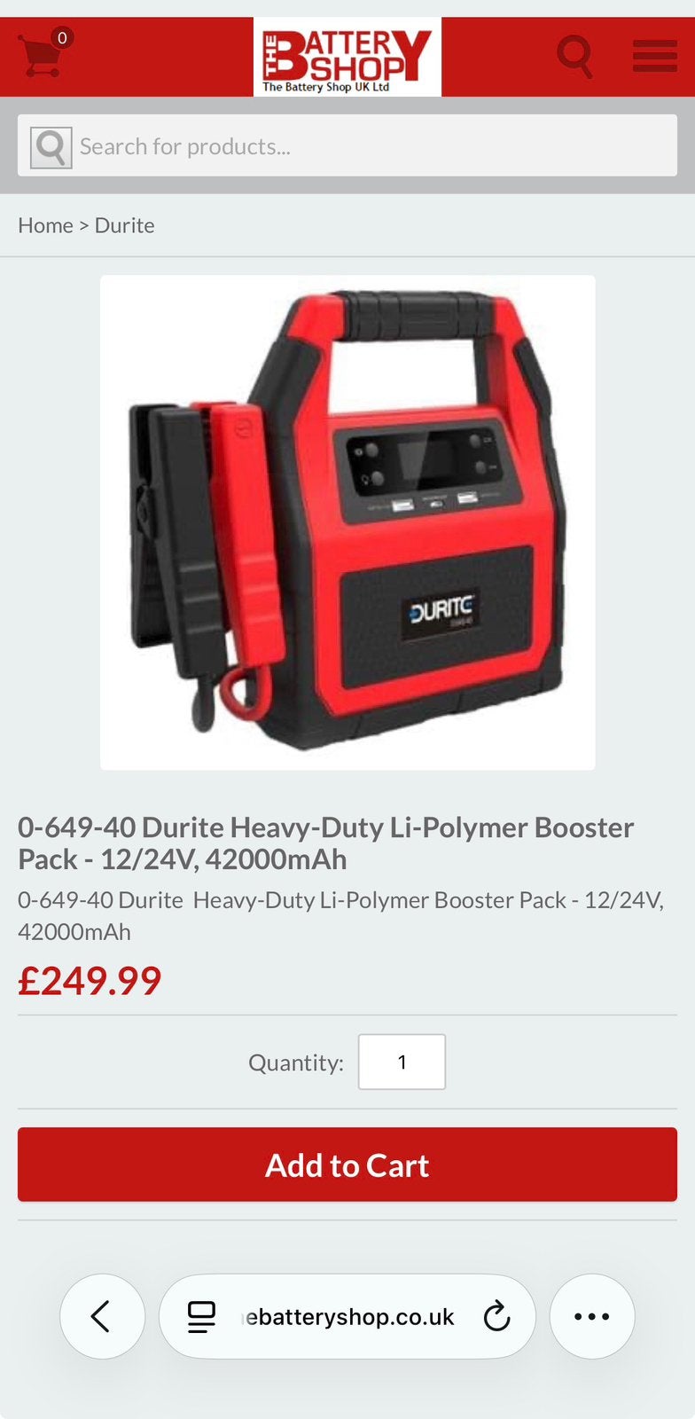 2x Durite Accu Jump Starter (defecten), Ophalen of Verzenden, Gebruikt