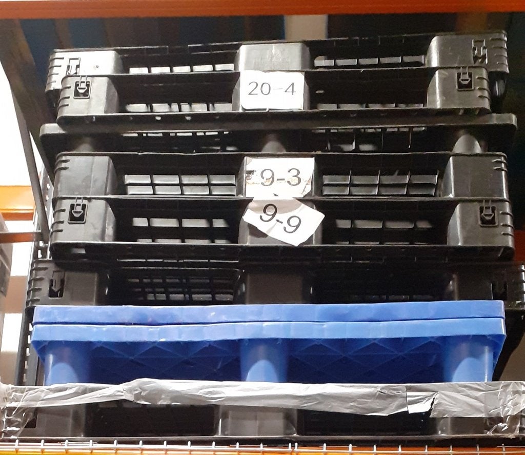 kunststof pallets / plastic pallets, Ophalen, Gebruikt, 100 cm of meer, 60 cm of meer