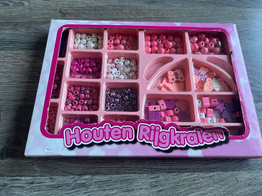 Houten Rijgkralen Set - Roze en Paarse Tinten, Ophalen of Verzenden, Nieuw, Kraal
