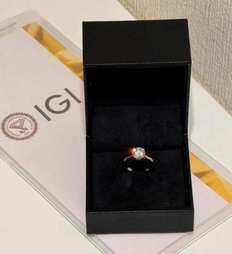 Nieuwe gouden solitaire ring met VS1 diamant van 2.00ct!, Sieraden, Tassen en Uiterlijk, Ringen, Nieuw, Ophalen of Verzenden, 17 tot 18