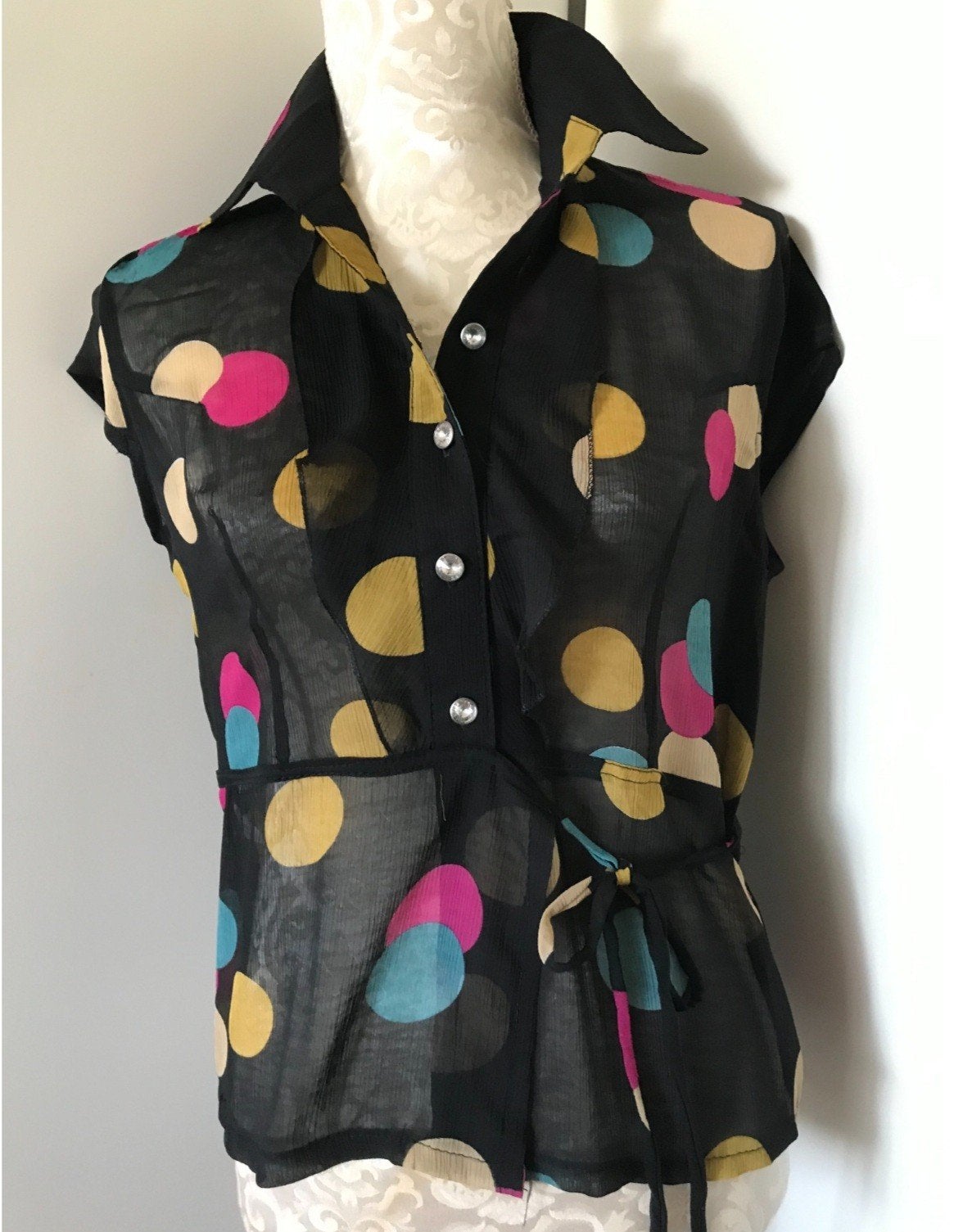 Zwarte Blouse, Ophalen of Verzenden, Zo goed als nieuw, Maat 42/44 (L), Zwart