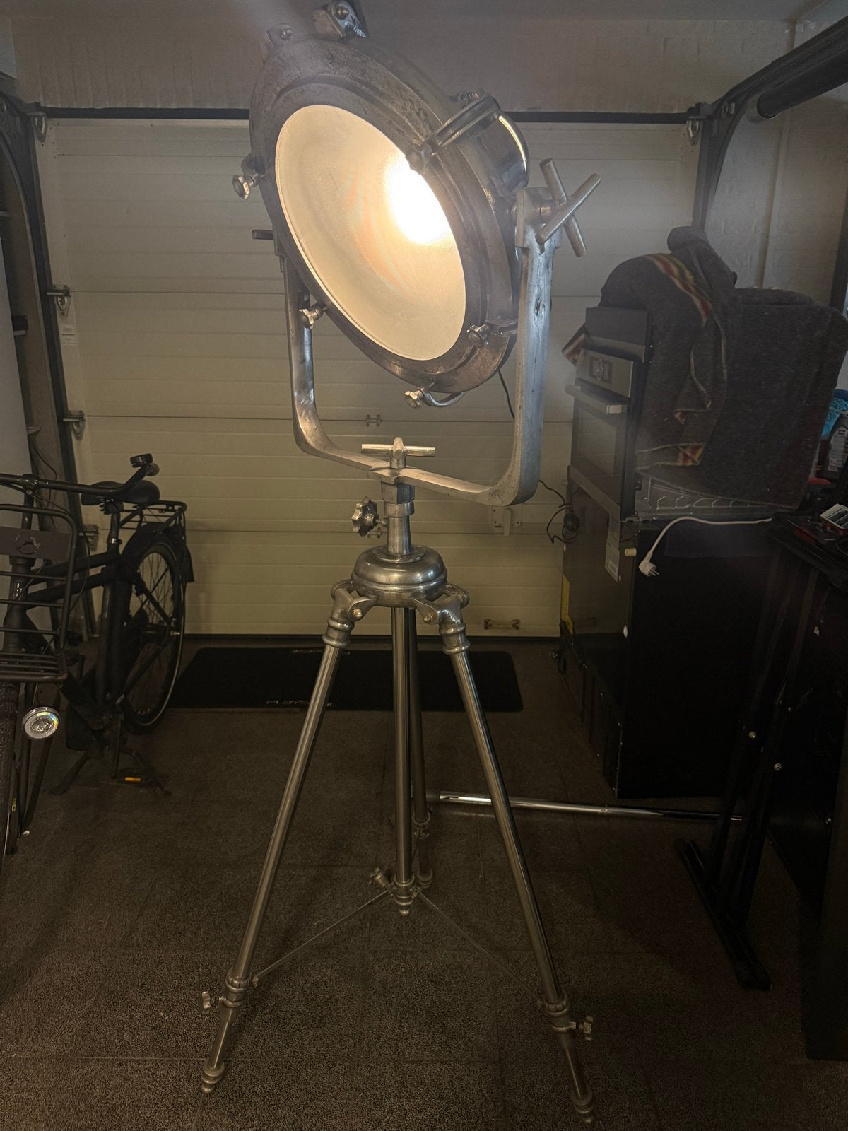 Vintage Aviator Vloerlamp – Industriële design, Huis en Inrichting, Ophalen, Industrial vintage, Zo goed als nieuw, Metaal