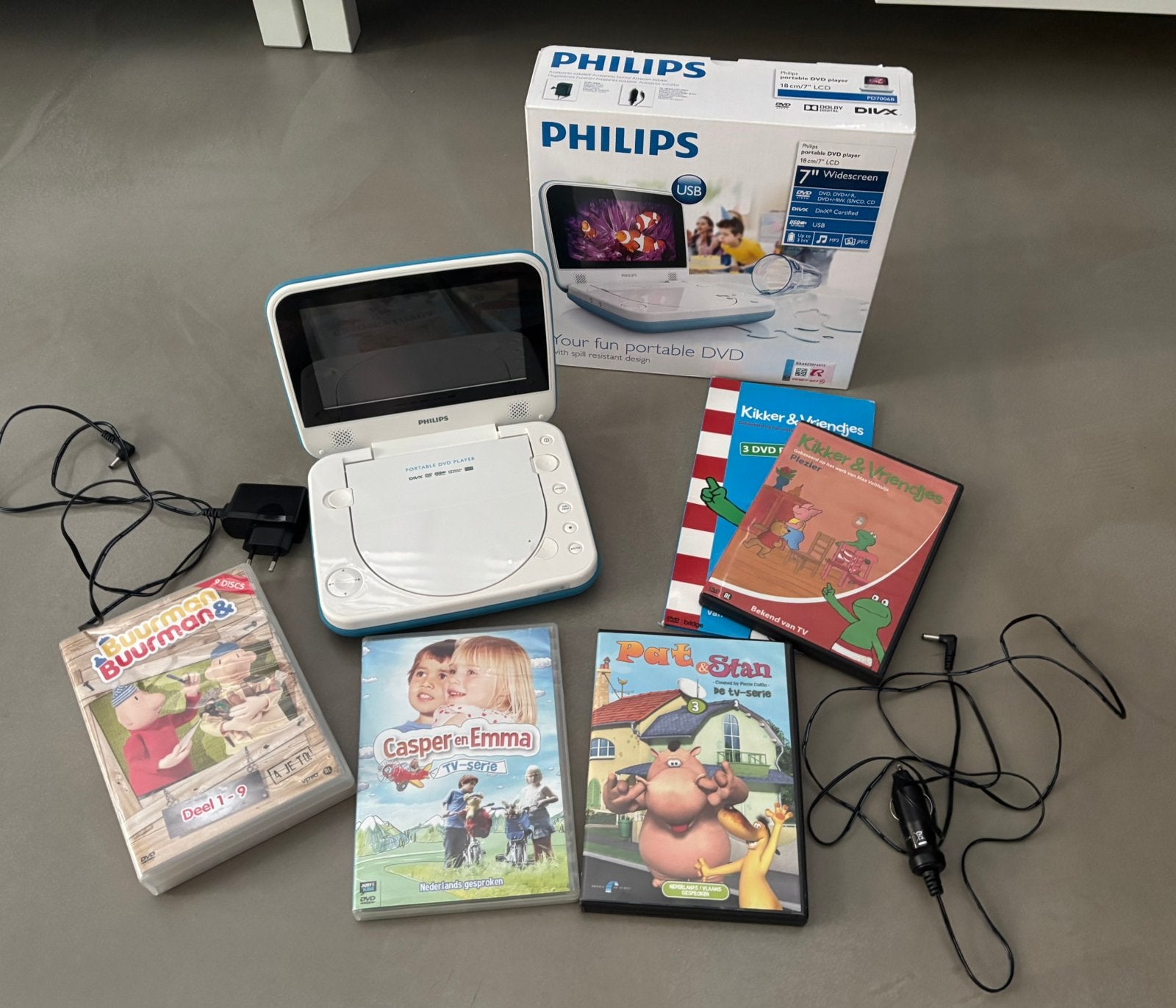 Philips Draagbare DVD-speler 7. Handig voor onderweg in auto, Audio, Tv en Foto, Dvd-spelers, Dvd-speler, Philips, Gebruikt, Draagbaar