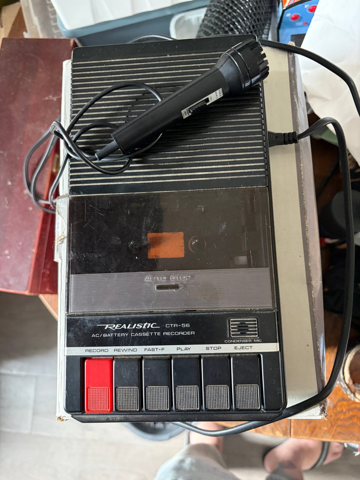 Realistic CTR-56 Cassette Bandrecorder met microfoon, Audio, Tv en Foto, Ophalen of Verzenden, Bandrecorder