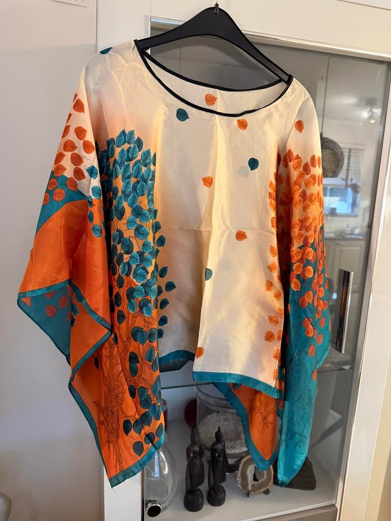 Poncho tuniek satijnlook maat 56/58 nieuw, Ophalen of Verzenden, Nieuw, Oranje, Blouse of Tuniek