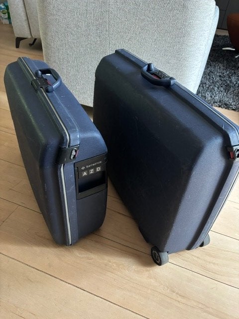 Set van 2 Samsonite Koffers Oyster: Middel en Extra Groot, Sieraden, Tassen en Uiterlijk, Koffers, Gebruikt, Hard kunststof, 70 cm of meer