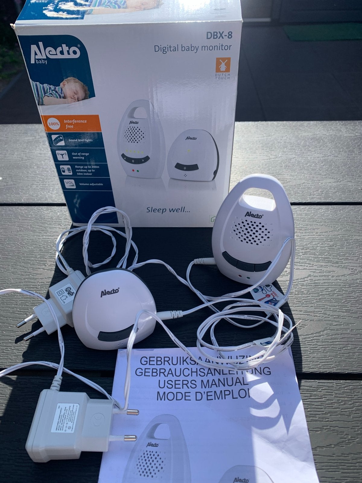 Alecto DBX-8 Digitale Babyfoon - Zo goed als nieuw, Kinderen en Baby's, Babyfoons, Ophalen of Verzenden, Zo goed als nieuw, 100 tot 250 meter