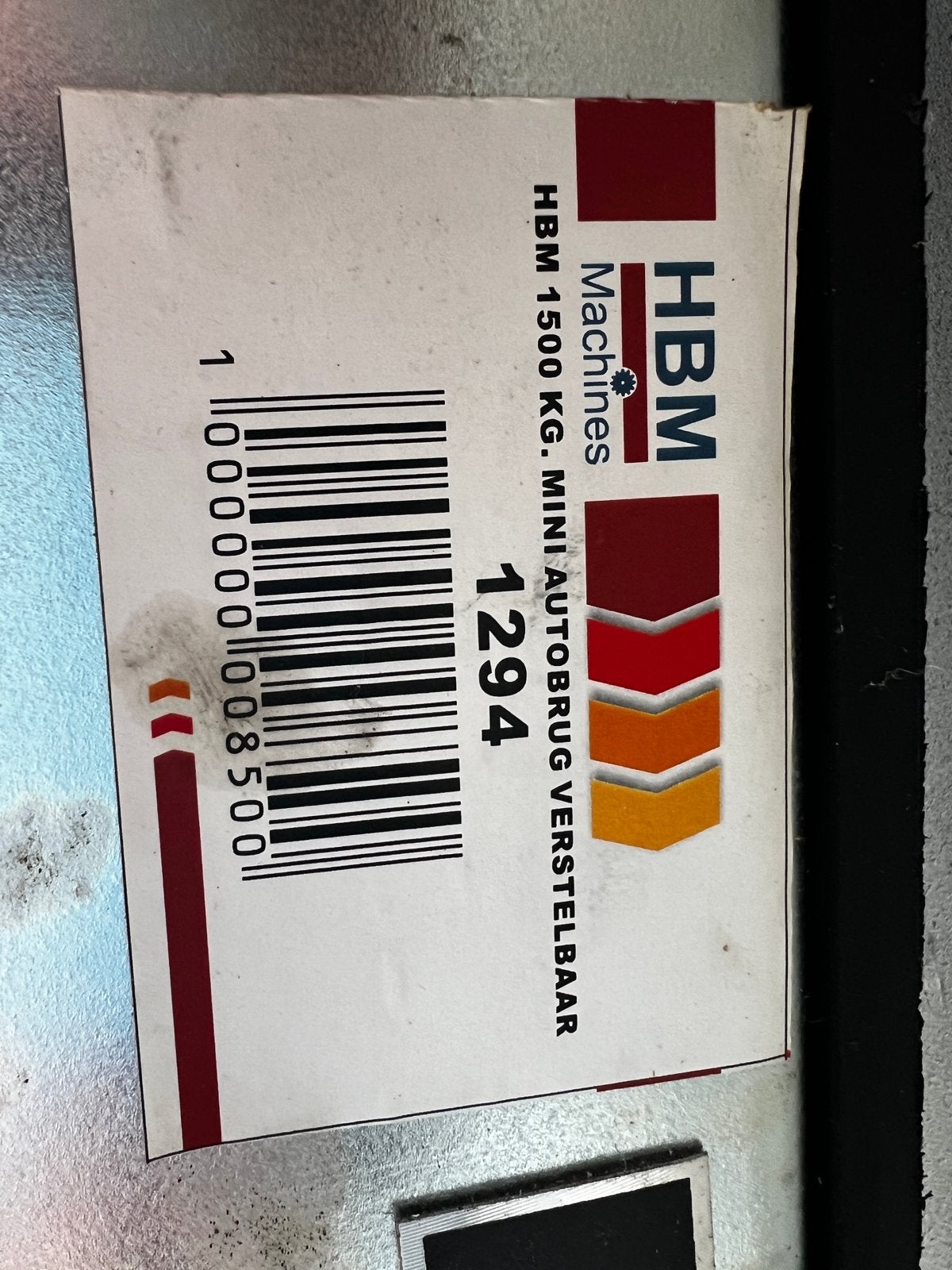 HBM Mini Autolift Brug Kantelbaar 1500kg - 134cm breed, Ophalen, Gebruikt