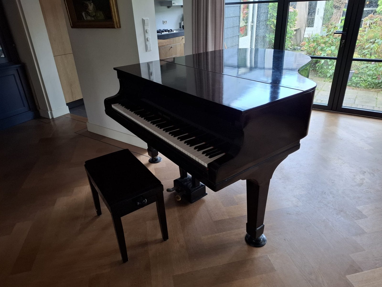 Piano vleugel Zimmermann 170 cm, Ophalen, Gebruikt, Zwart, Hoogglans