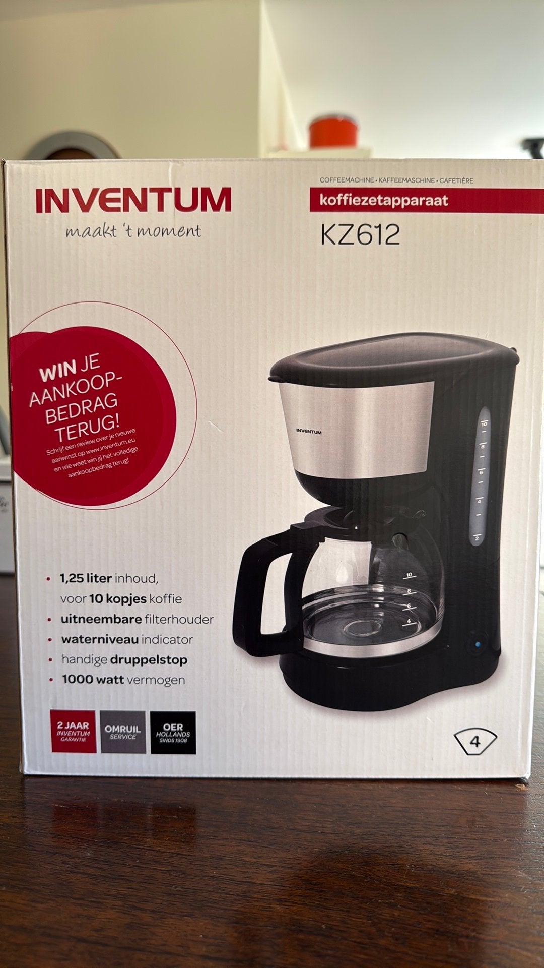 Inventum koffiezetapparaat filterkoffie nieuw in doos, Ophalen, 10 kopjes of meer, Gemalen koffie, Koffiemachine