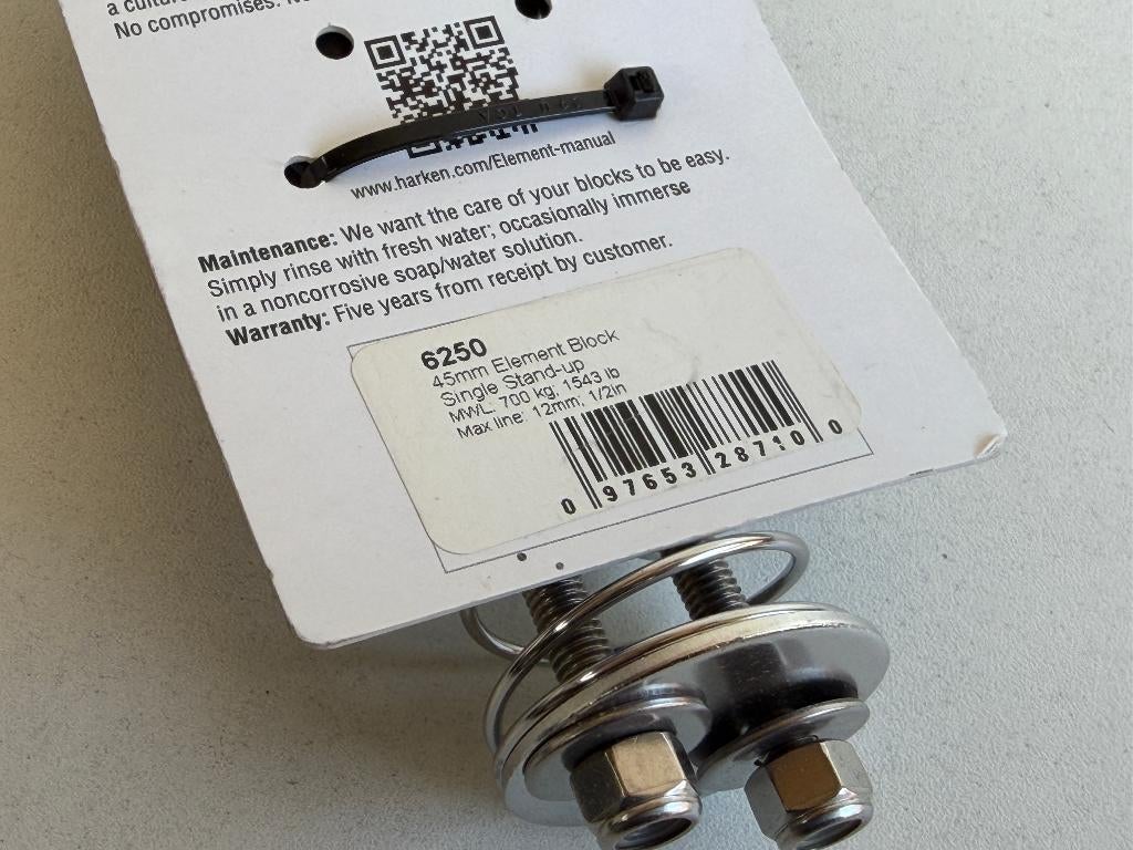 Harken 45mm Element opstaand blok, Ophalen of Verzenden, Nieuw, Lijn of Blok