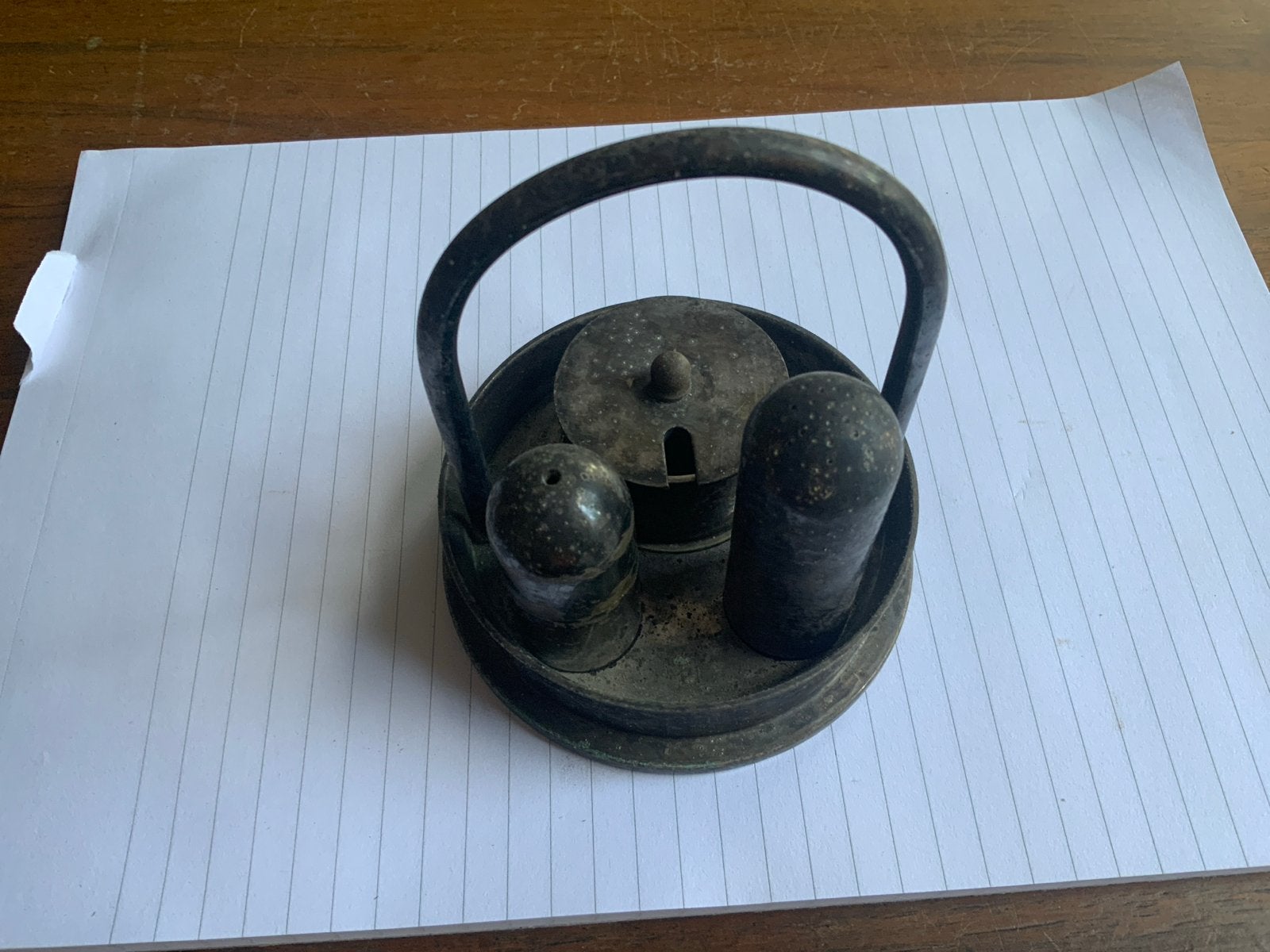 Trench art peper- en zoutstel Brits WO II, Verzamelen, Ophalen of Verzenden, Engeland