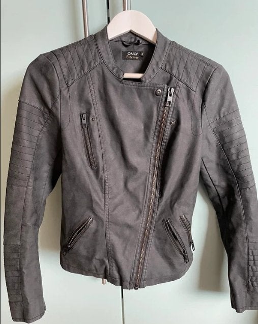 Grijze leren zomer / tussen jas  Merk: Only Maat 39, Kleding | Dames, Maat 38/40 (M), Only, Ophalen of Verzenden, Zo goed als nieuw
