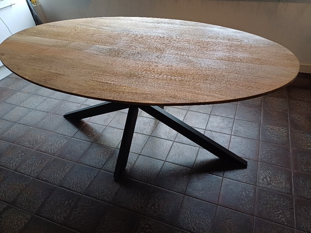 Eettafel ovaal 180x 100 cm, Huis en Inrichting, Tafels | Eettafels, Ophalen, 150 tot 200 cm, Vijf personen of meer, Modern