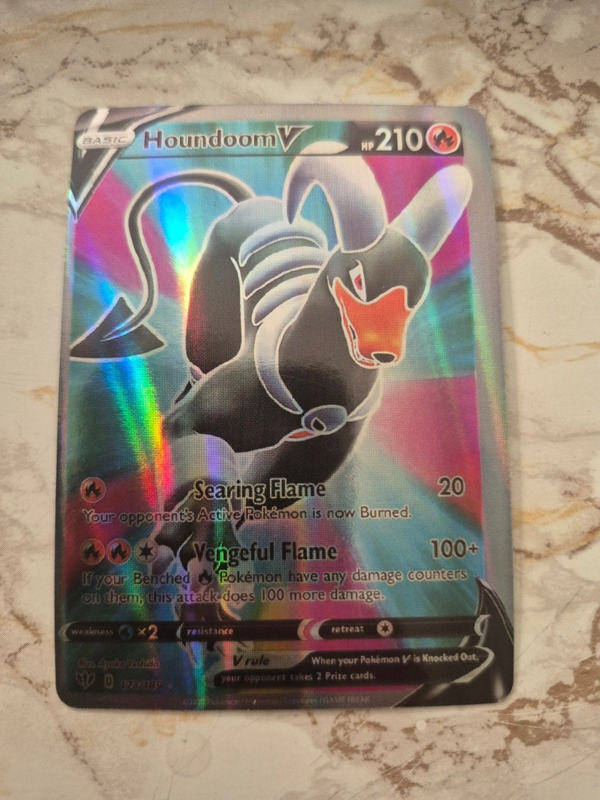 Pokémon Kaart: Houndoom V (Foil) - Zo goed als nieuw, Ophalen of Verzenden, Zo goed als nieuw, Losse kaart, Foil