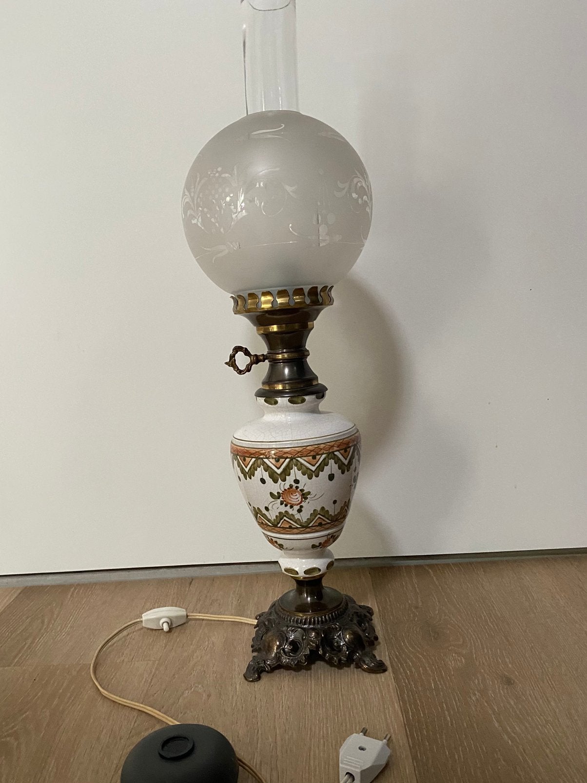 Vintage elektrische olielamp, Ophalen of Verzenden