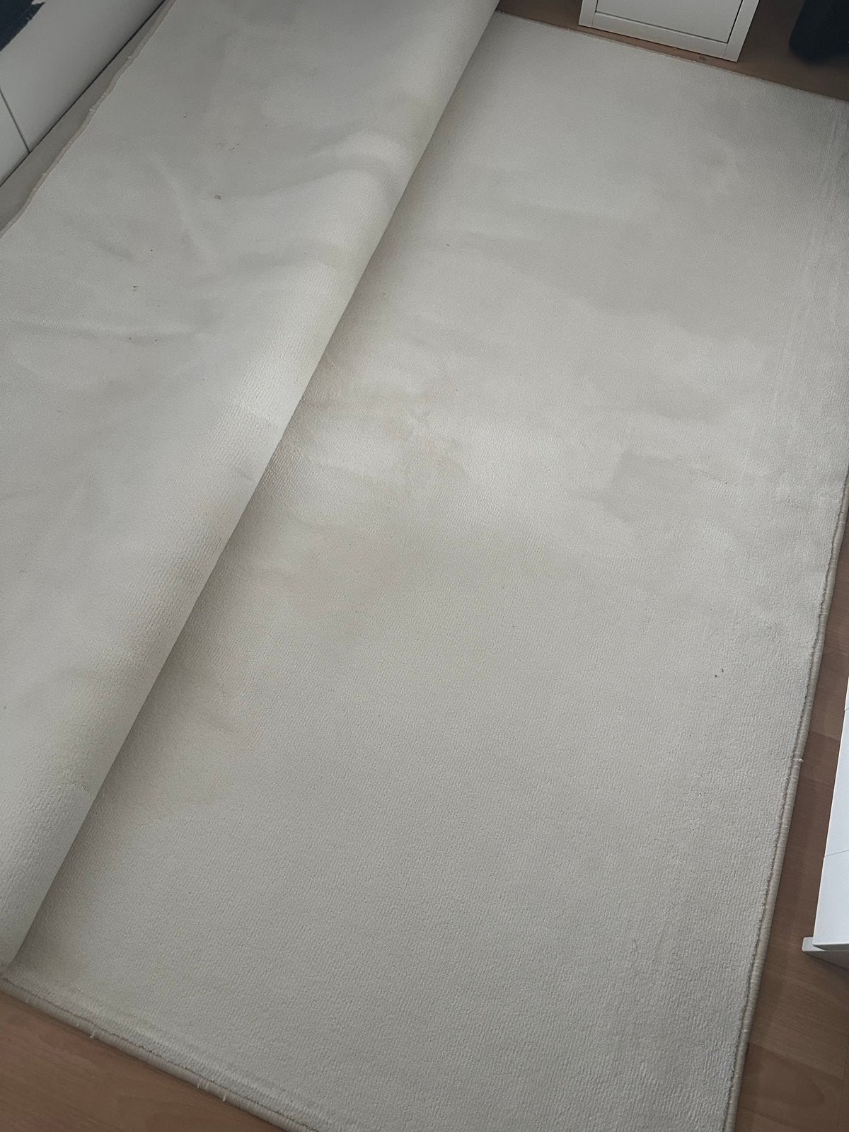 Velvet vloerkleed 200x300 cm - Ivoorwit/Licht beige, Ophalen, Gebruikt, 200 cm of meer, Crème