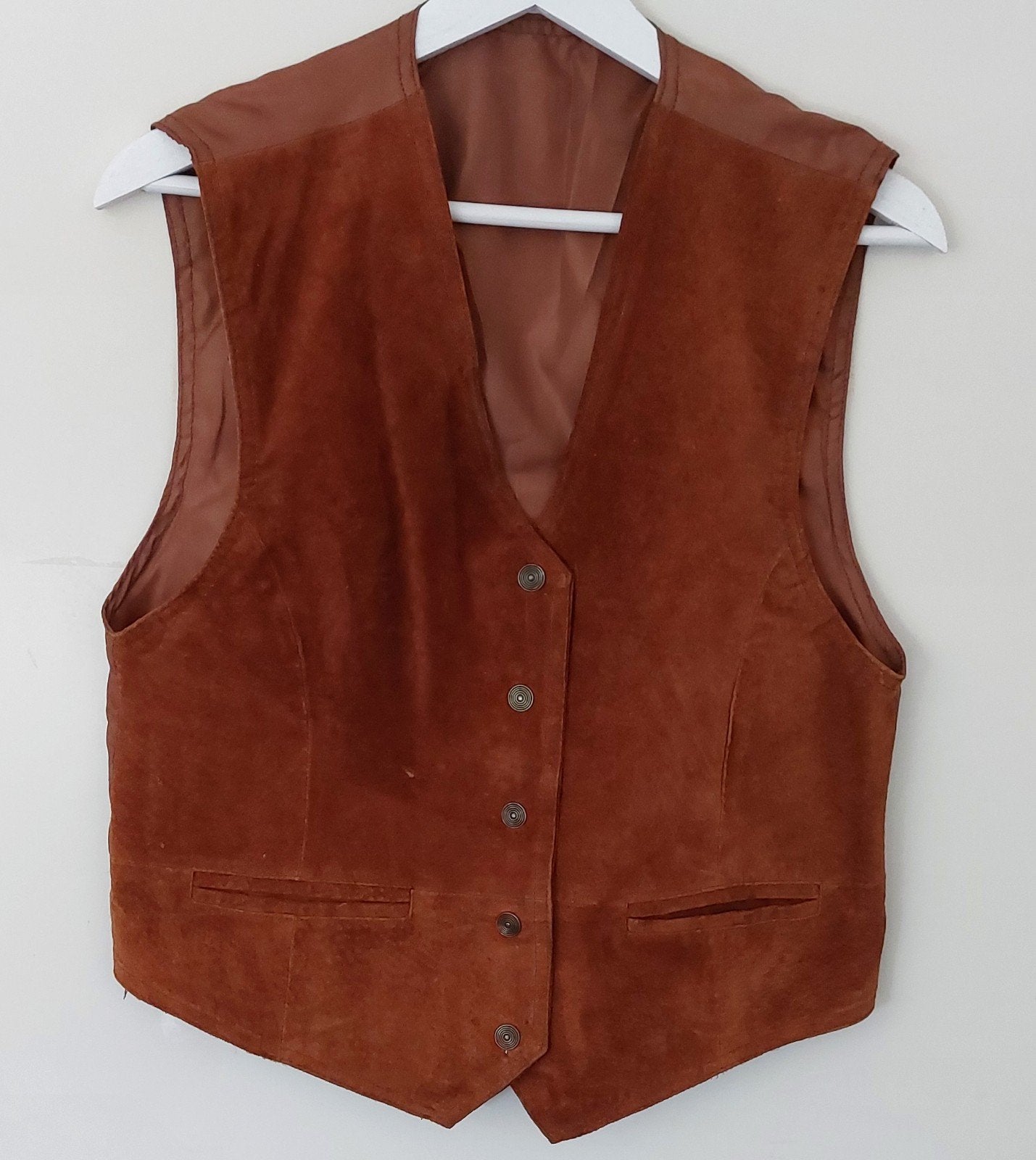 Vintage suède gilet - Bruin, Verzenden, Gedragen