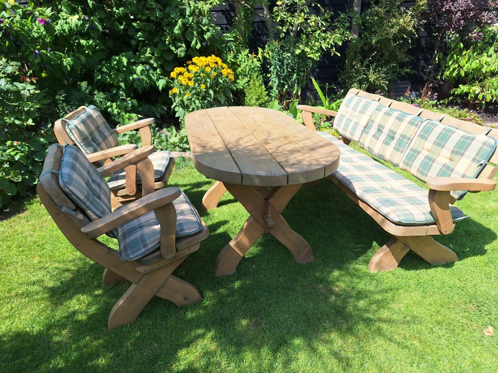 massie grenen houten tuinset van Farmwood, Ophalen, Gebruikt, Hout, Bank