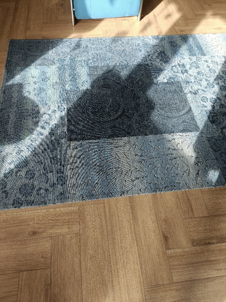 mooie vloerkleed, Ophalen, Gebruikt, 100 tot 150 cm, Blauw