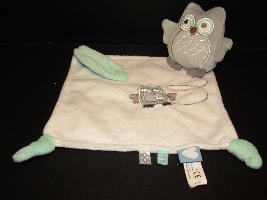 TIAMO UIL KNUFFELDOEKJE VELOURS WIT MET MINTGROENE, Verzenden, Nieuw, Overige typen