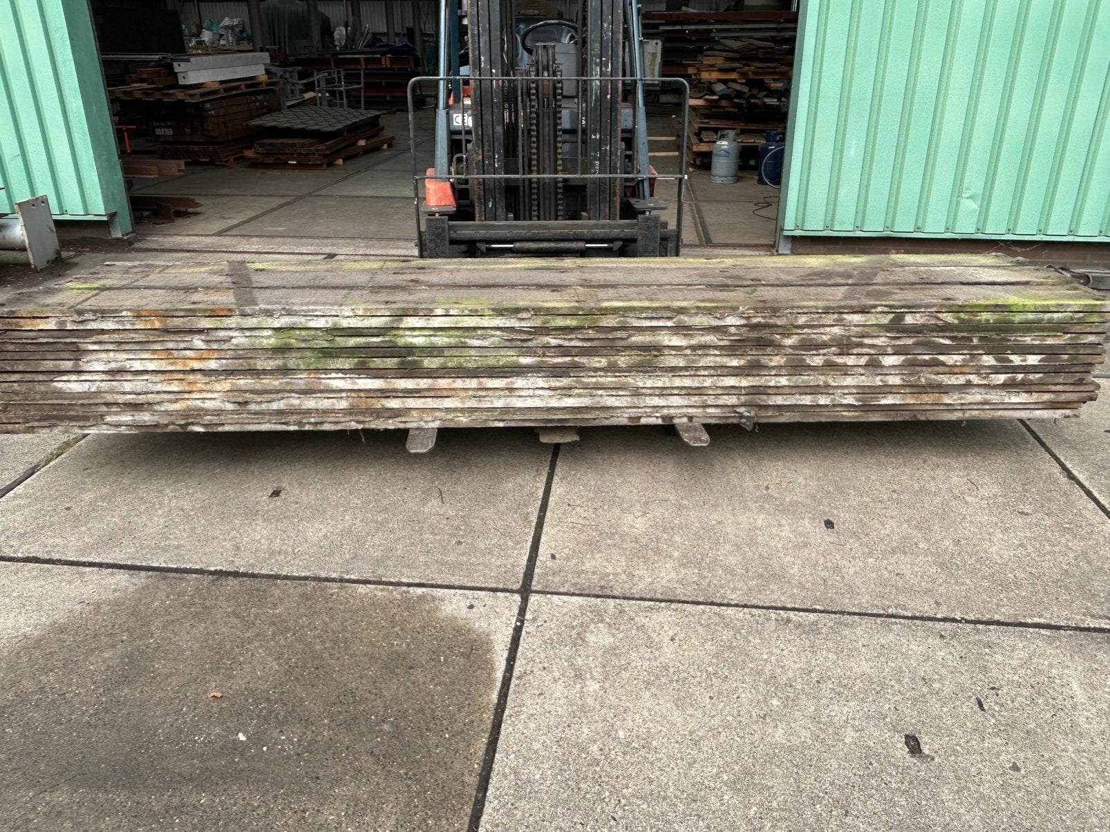 Azobé brugdek balken, Ophalen, Gebruikt, Hardhout, 250 cm of meer