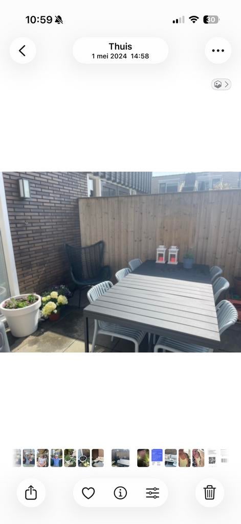 Tuintafel zwart 200x100, Tuin en Terras, Ophalen, Gebruikt, Rechthoekig