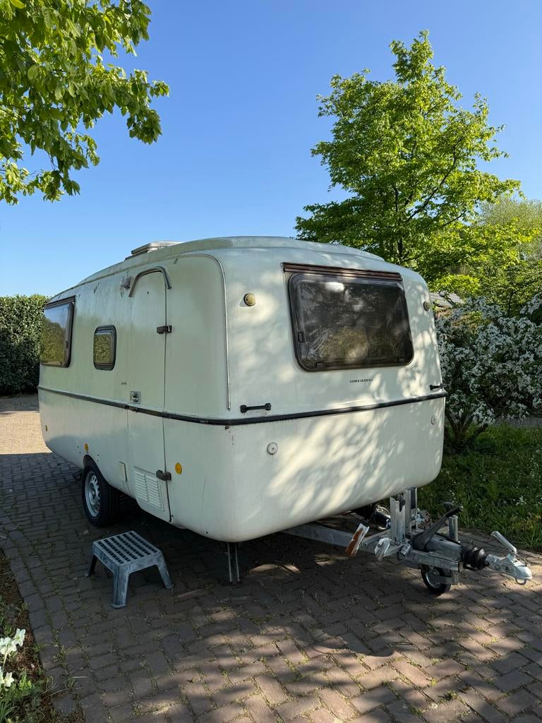 Retro Lander Graziella 401 uit 1977 Lichtgewicht Klassieker, Caravans en Kamperen, Caravans, Overige merken, Standaardzit, Koelkast