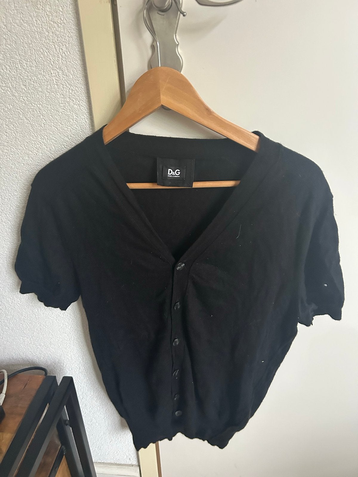 D&G Dolce & Gabbana Zwart Gebreid Vestje Maat 48, Ophalen of Verzenden, Gedragen, Maat 46/48 (XL) of groter, Zwart