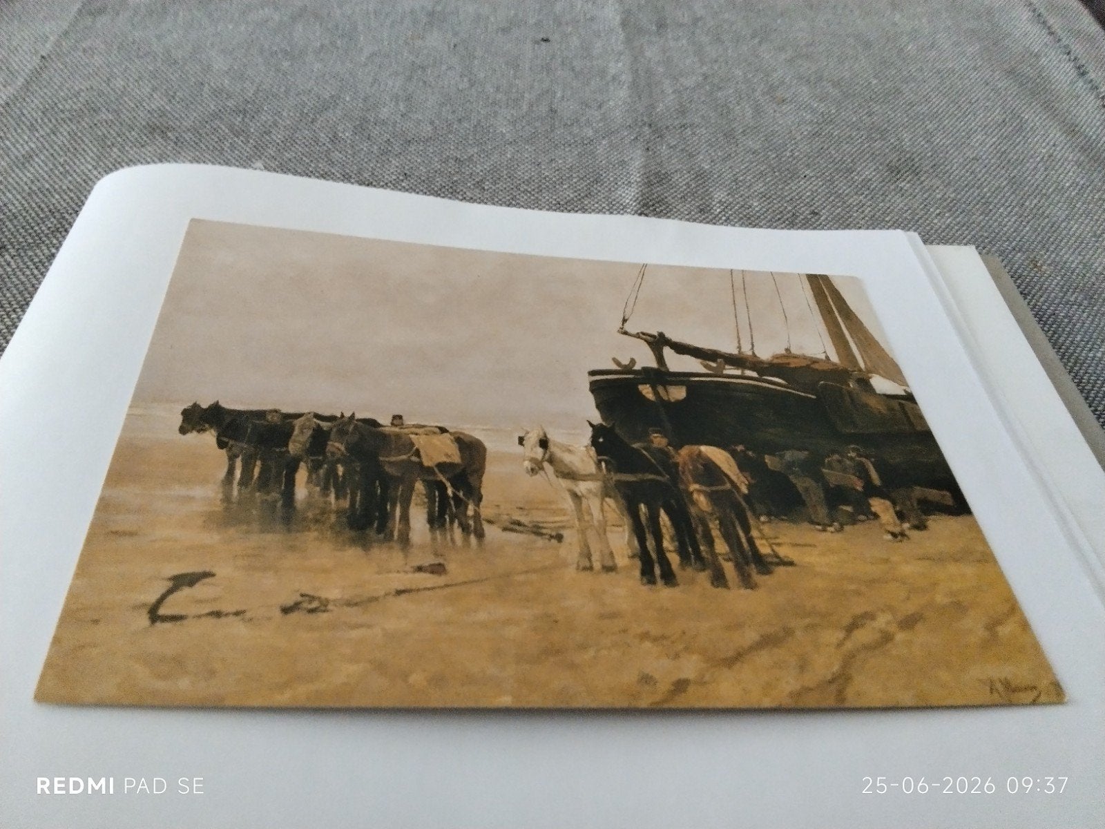 Ansichtkaart Anton Mauve - Bomschuit met sleep-paarden, Ophalen of Verzenden, 1980 tot heden, Overige thema's