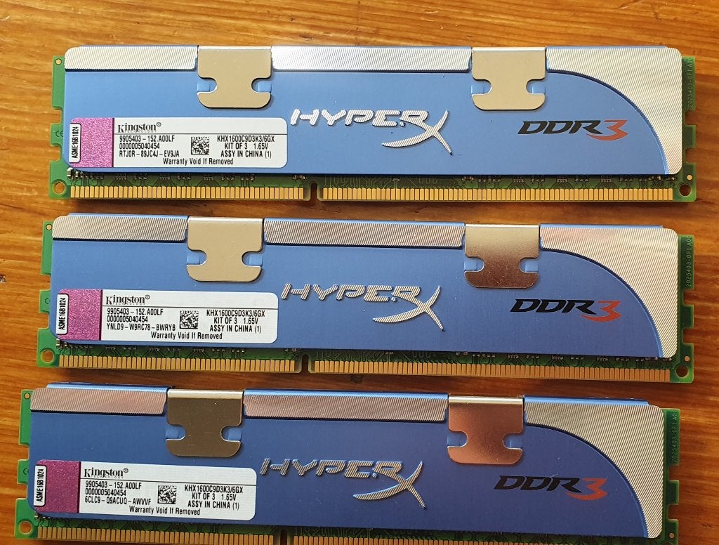 Kingston HyperX DDR3 RAM Geheugen - 3x 2GB (6GB Totaal), Computers en Software, Gebruikt, DDR3, Ophalen of Verzenden, Desktop