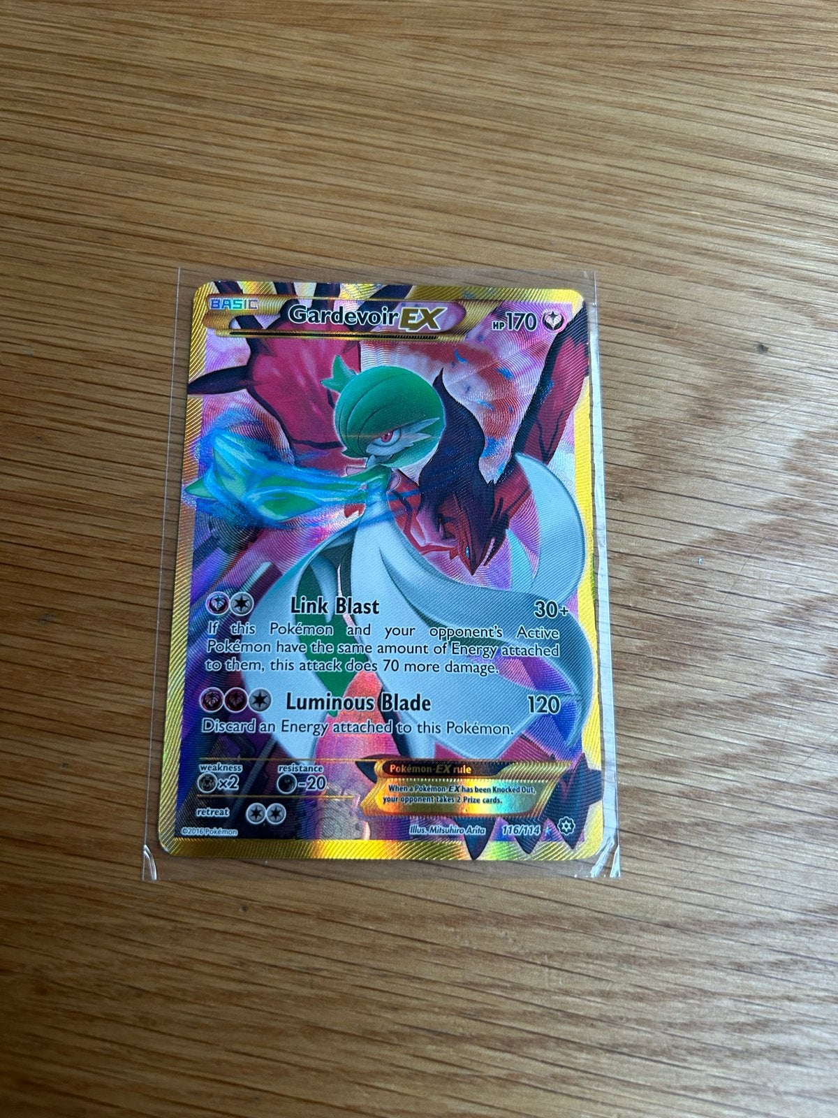 Gardevoir EX Pokémon Kaart - Full Art 2016, Ophalen of Verzenden, Zo goed als nieuw, Losse kaart, Foil